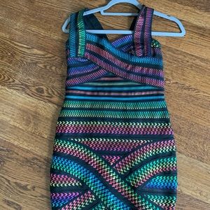 color shifting tight bandage dress